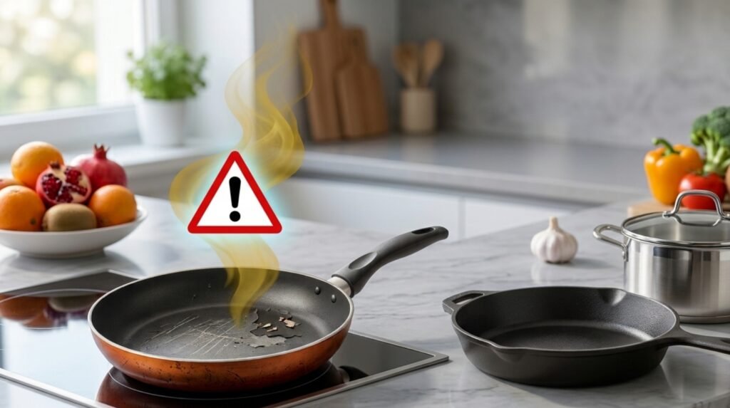 Non stick cookware danger health risks and safe cast iron alternatives in Kannada